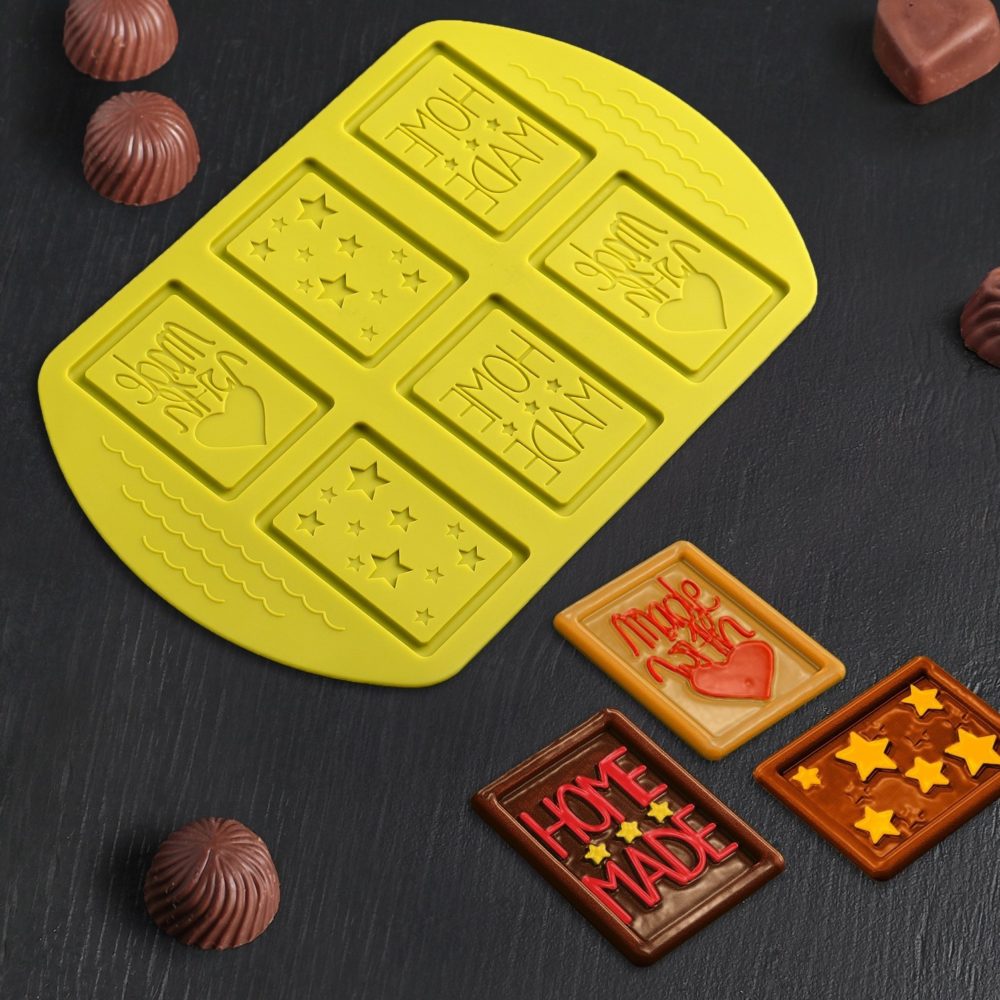 Форма силиконовая для шоколада Home made, 26×18×0,5 см, 6 ячеек