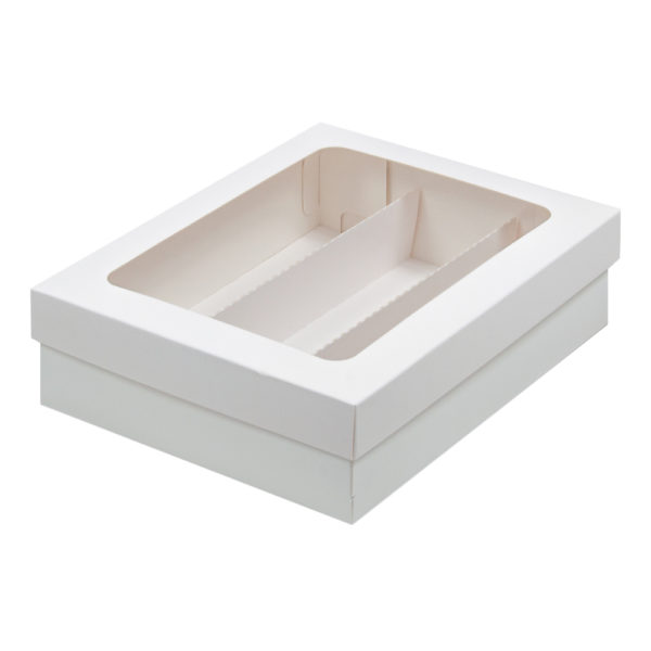 Коробка на 16 макарон с ОКНОМ и ложементом 210*165*55 мм (белая)