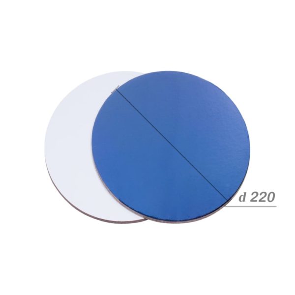 Подложка для торта d220мм h2,5мм синяя/белая