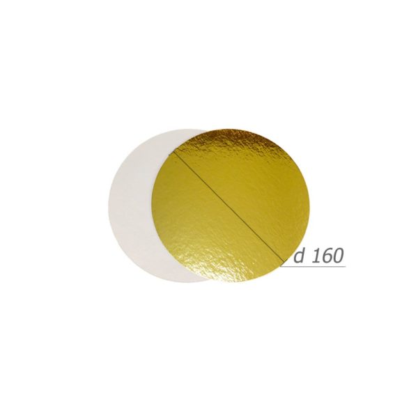 Подложка для торта d160мм h1,5мм золото/жемчуг