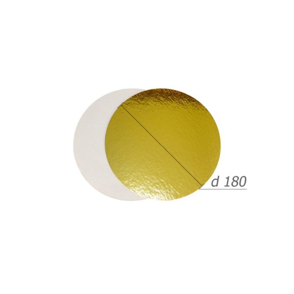 Подложка для торта d180мм h1,5мм золото/жемчуг