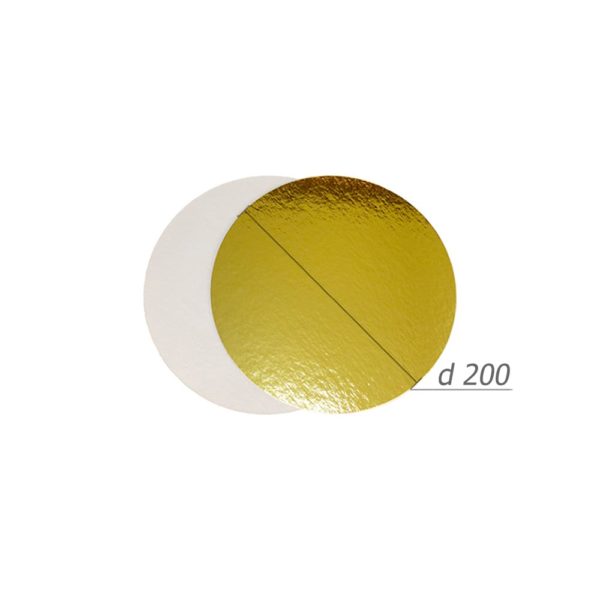 Подложка для торта d200мм h1,5мм золото/жемчуг