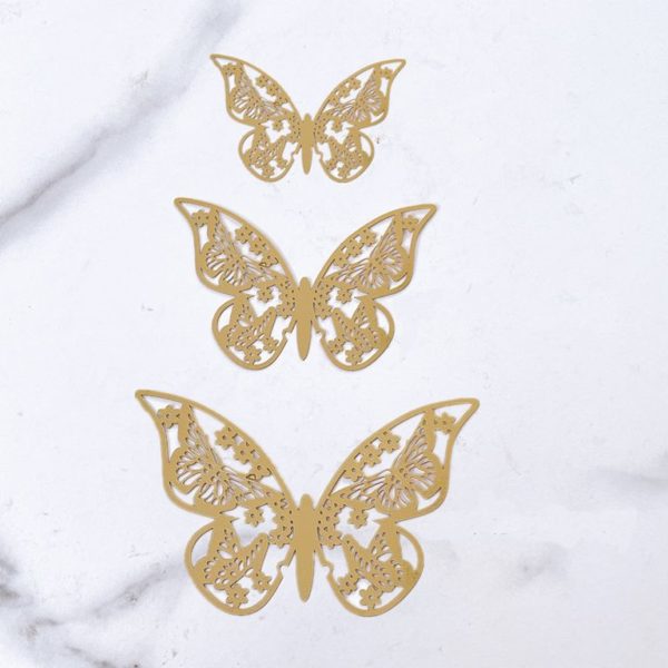 Бабочки №4 (золото, 12шт.)