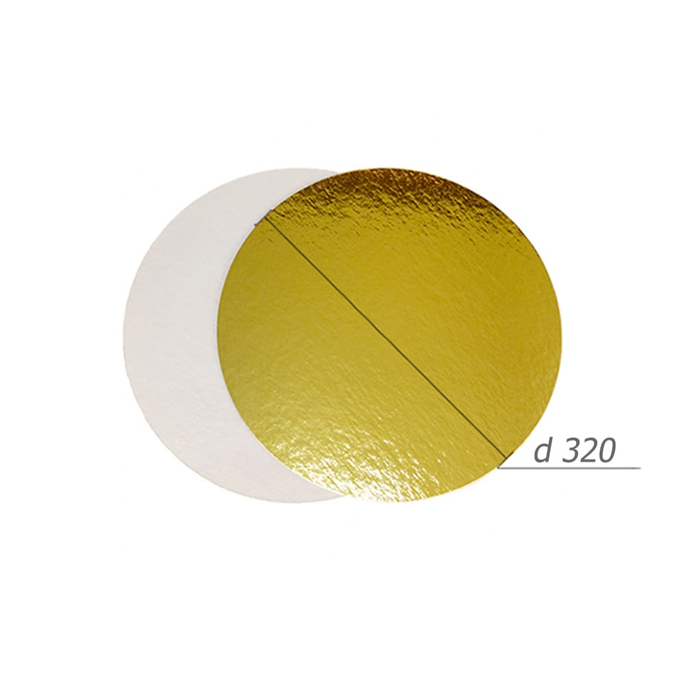 Подложка для торта d320мм h1,5мм золото/жемчуг