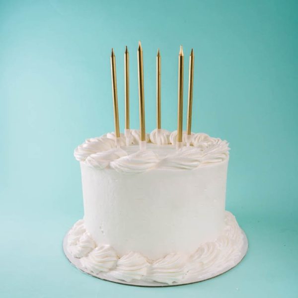 Свечи в торт Золотые "Классика" 10 см, (набор 6шт)