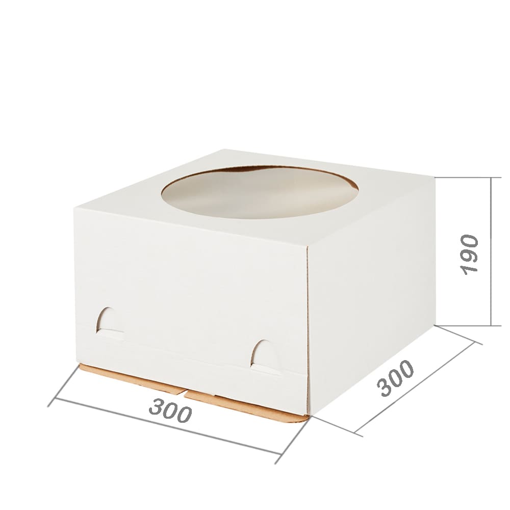 Коробка для торта 300*300*190 мм с окном