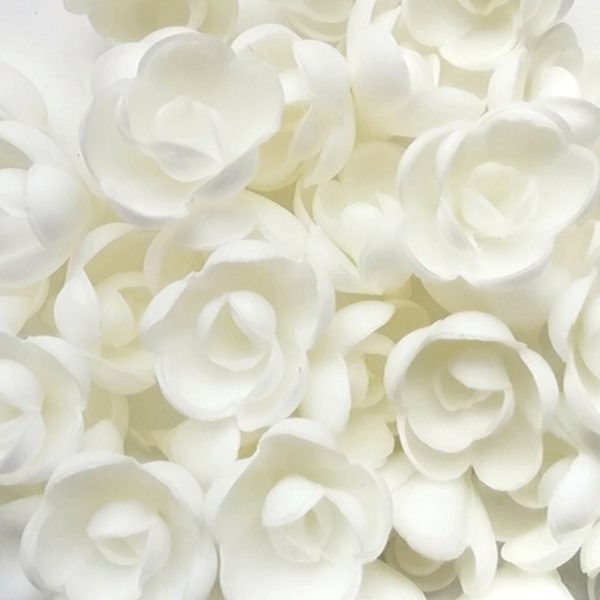 Вафельные цветы "Розы малые" 25мм (10 штук) цвет Белый
