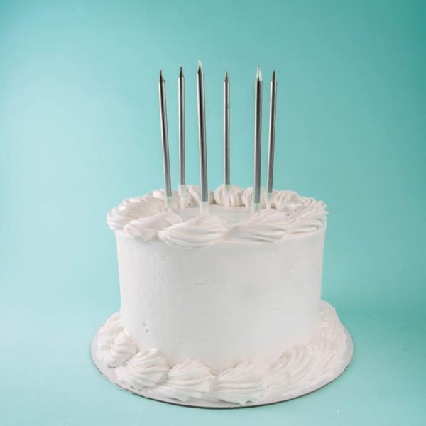Свечи в торт Серебряные "Классика" 10 см, (набор 6шт)