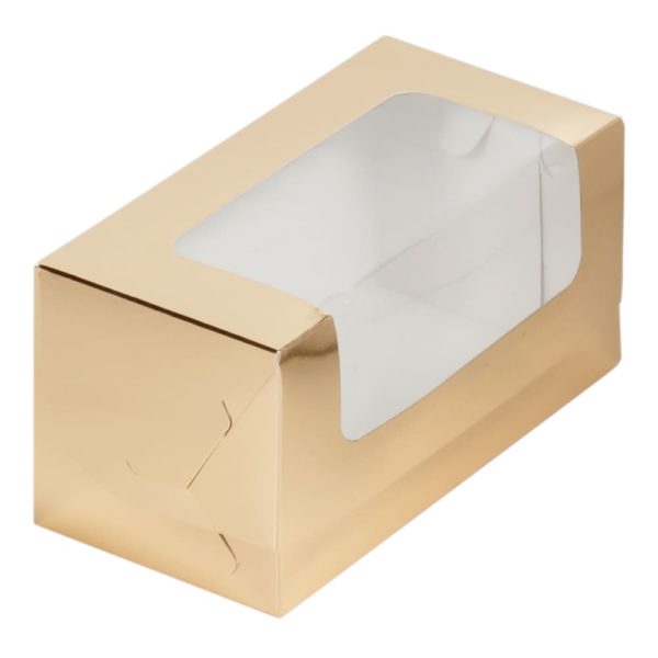 Коробка для кекса 200*100*100 мм (золото)