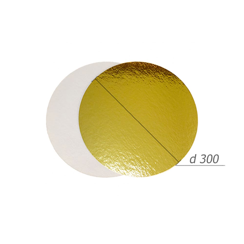 Подложка для торта d300мм h1,5мм золото/жемчуг