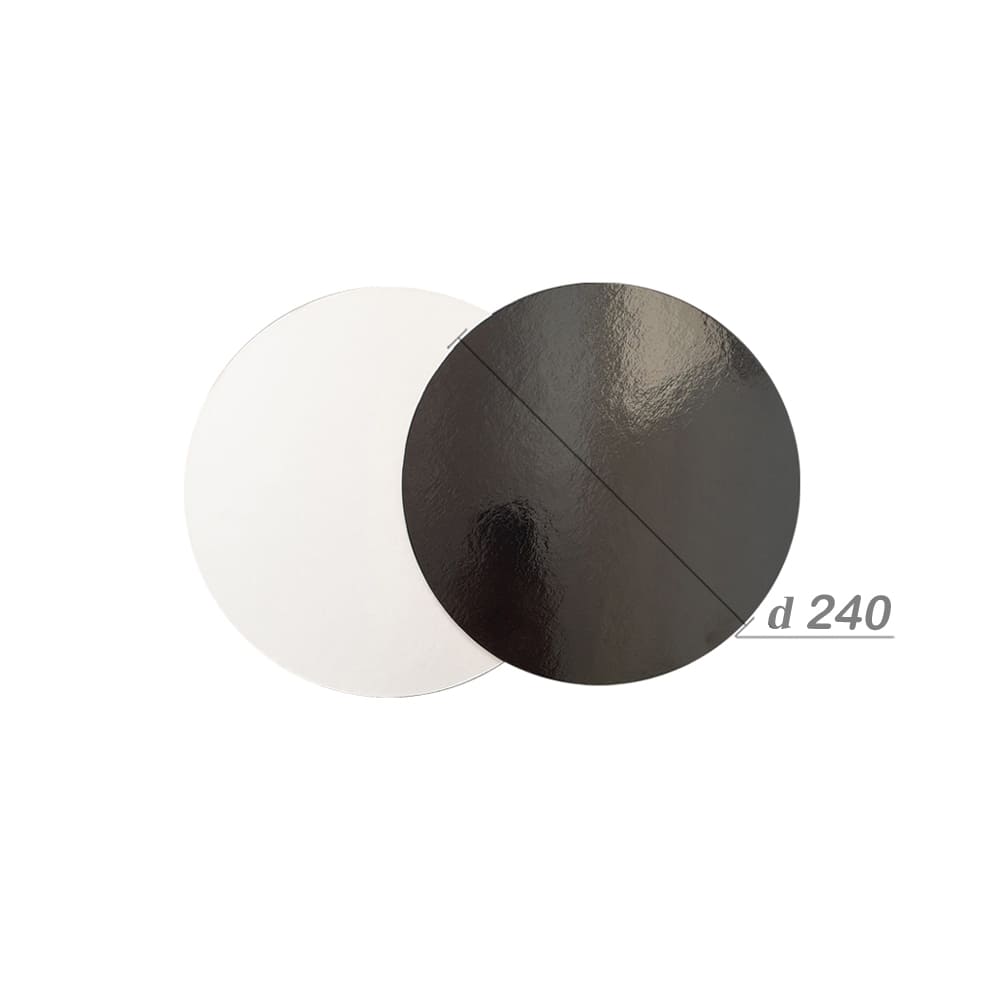 Подложка для торта d240мм h2,5мм Черная/Белая