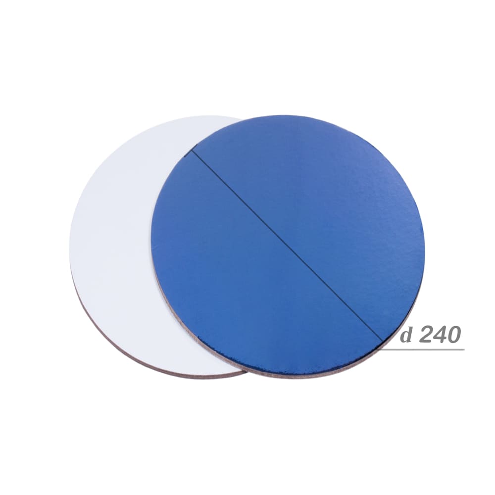 Подложка для торта d240мм h2,5мм синяя/белая