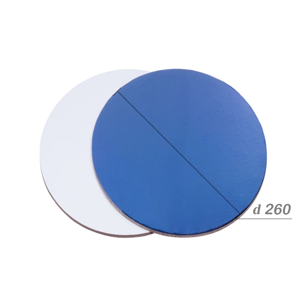 Подложка для торта d260мм h2,5мм синяя/белая
