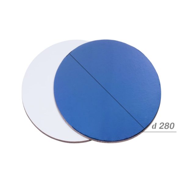 Подложка для торта d280мм h2,5мм синяя/белая