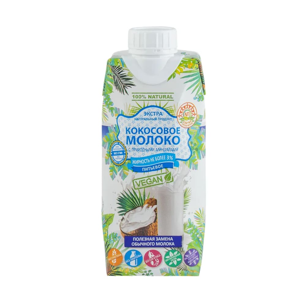 Кокосовое молоко "Азбука продуктов" питьевое, 3%, 330мл