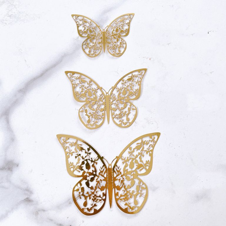 Бабочки N1 (золото, 12шт.)