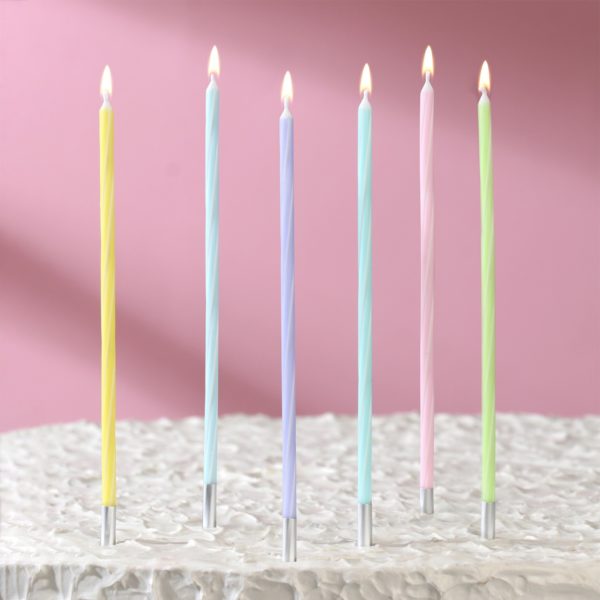 Свечи для торта высокие 7шт, (Разноцветные, пастель)