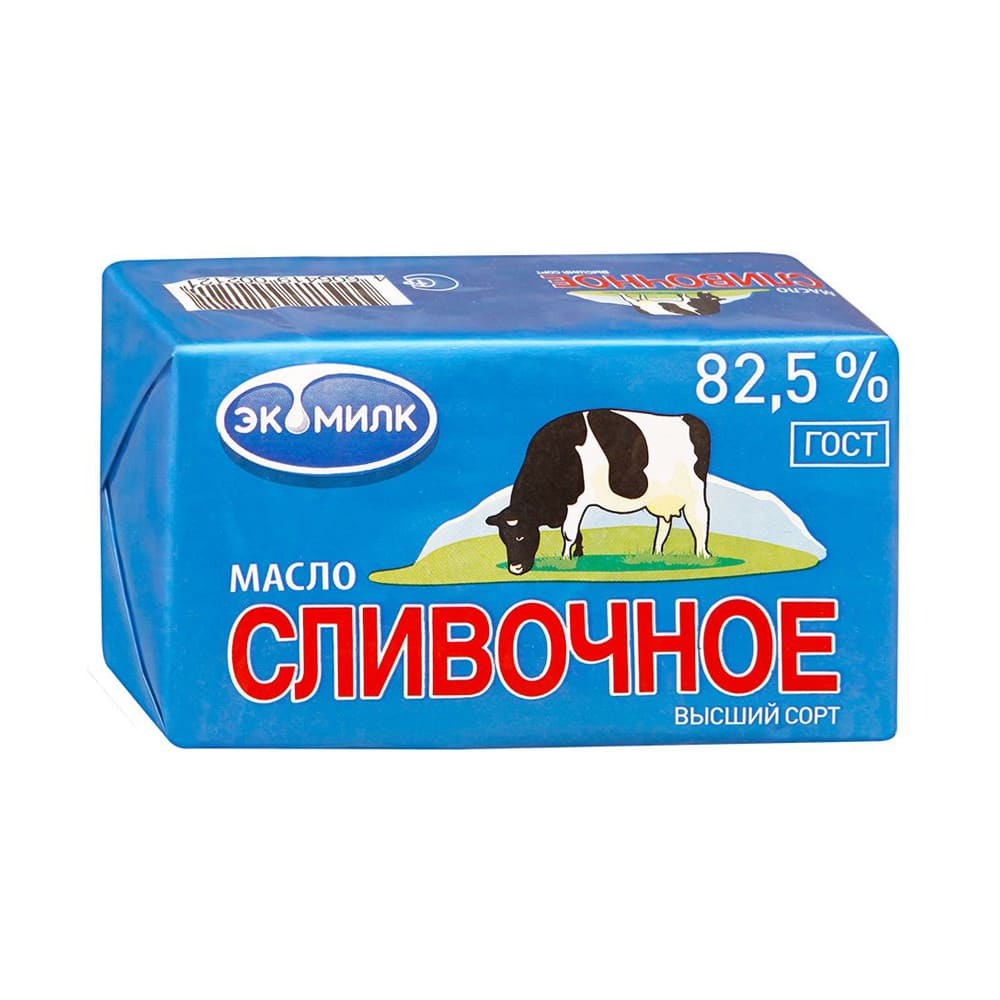 МАСЛО сливочное "Экомилк" Коровка 82,5%, 450 г.