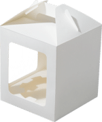 Упаковка коробок 25 штук для кулича 120*120*160 мм с двумя окнами и ложементом