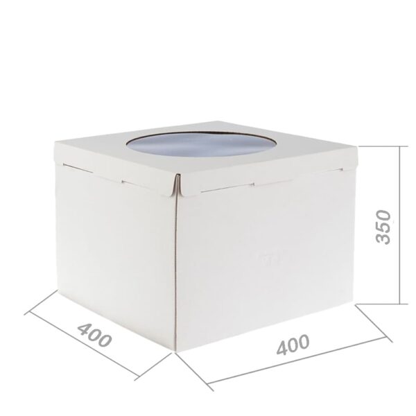 Коробка для торта 400*400*350 с окном (3ч)