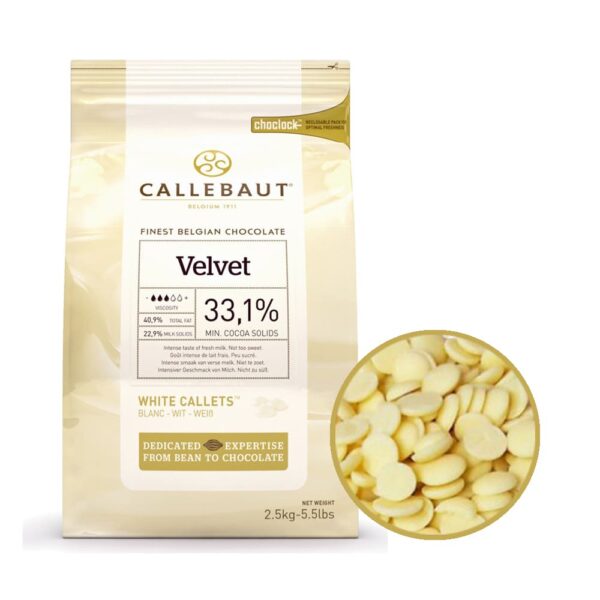 Шоколад белый Velvet Callebaut, 200 г (Каллебаут Вельвет)