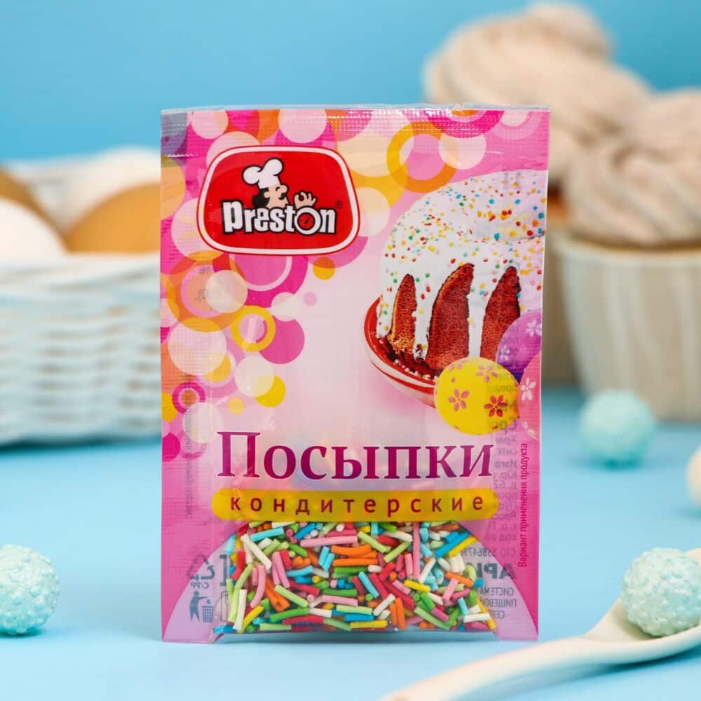 Посыпка "Preston" (Радуга вермишель), 7г.