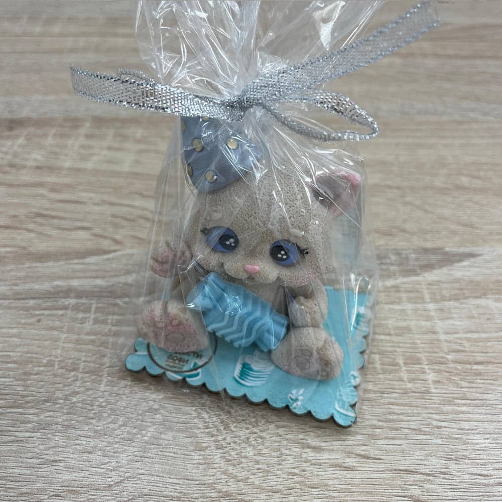 Фигурка "Котик в колпачке и с кофетой" бежевый с голубым из глазури (ГФК009/Б/Г) Фигурка "Котик в колпачке и с кофетой" бежевый с голубым из глазури (ГФК009/Б/Г)