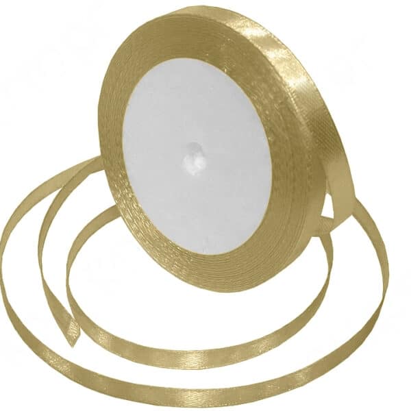 Лента атласная ПЕСОЧНАЯ, 6 мм × 22 м