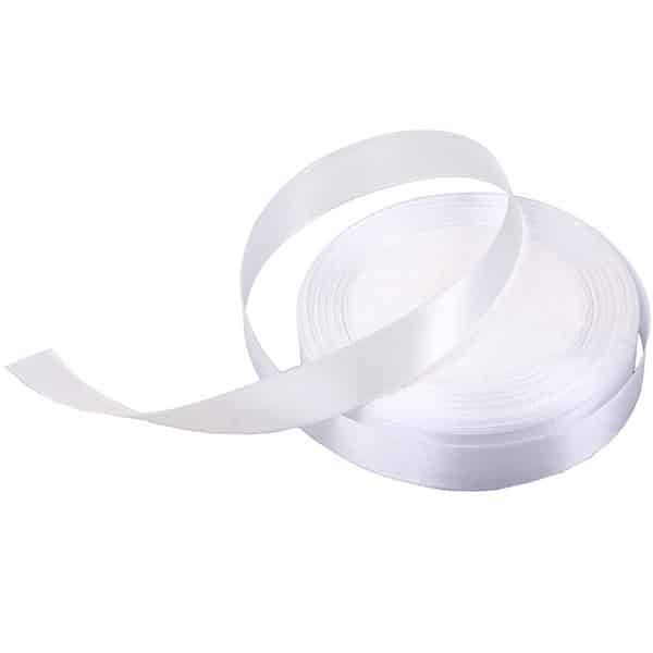 Лента атласная БЕЛАЯ, 6 мм × 22 м