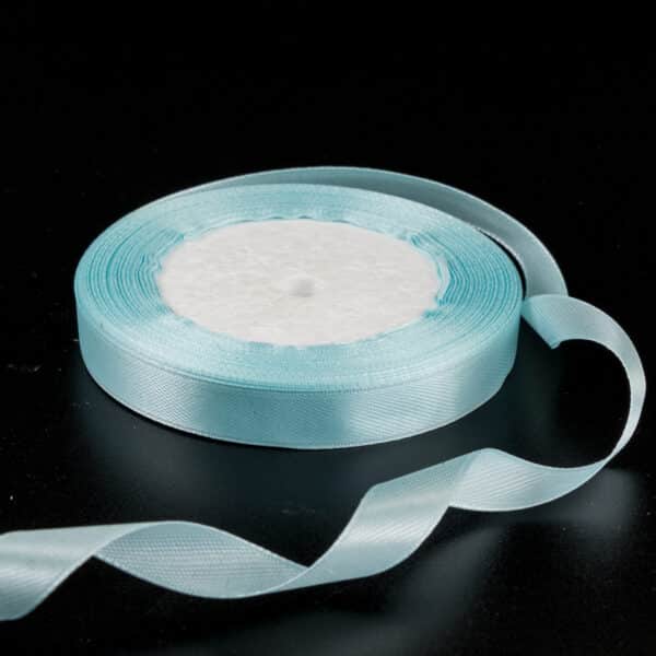 Лента атласная НЕЖНО-ГОЛУБАЯ, 12 мм × 22 м